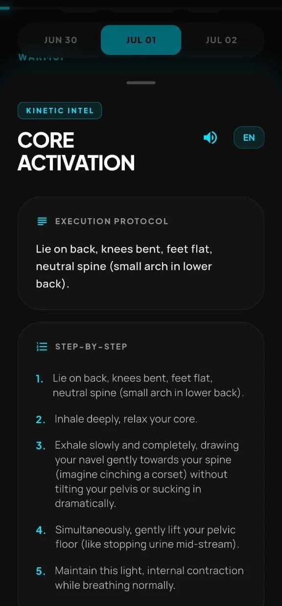 Step-by-step exercise form guide detailing exact workout mechanics
